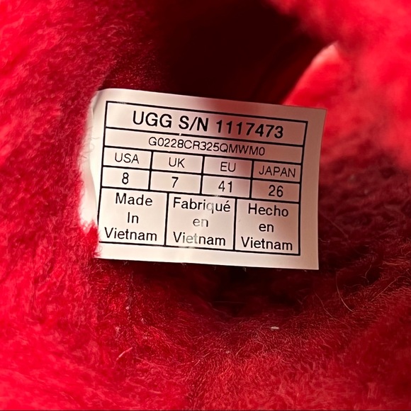 UGG MENS Fluff You Slipper Red Size 8 US - Picture 8 of 11